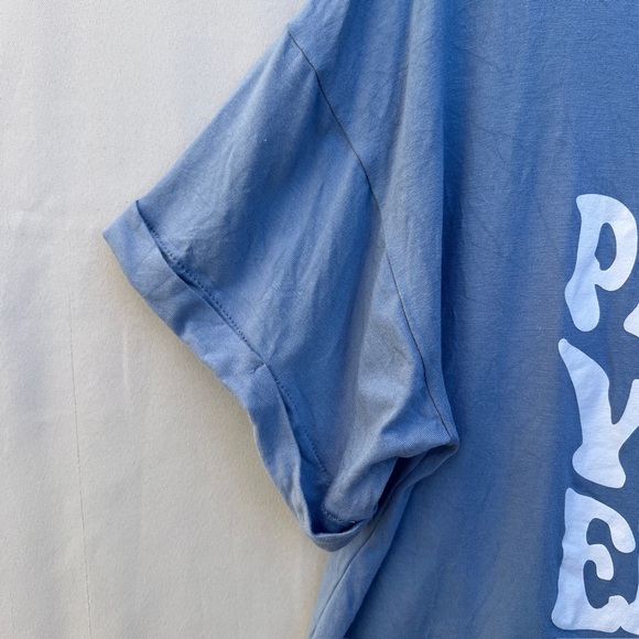 Life Clothing Co Protect Your Energy Blue Cropped Graphic Tee M - Picture 6 of 8